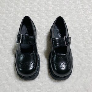Ladies Anarchic Black Leather Brogue Mary Jane